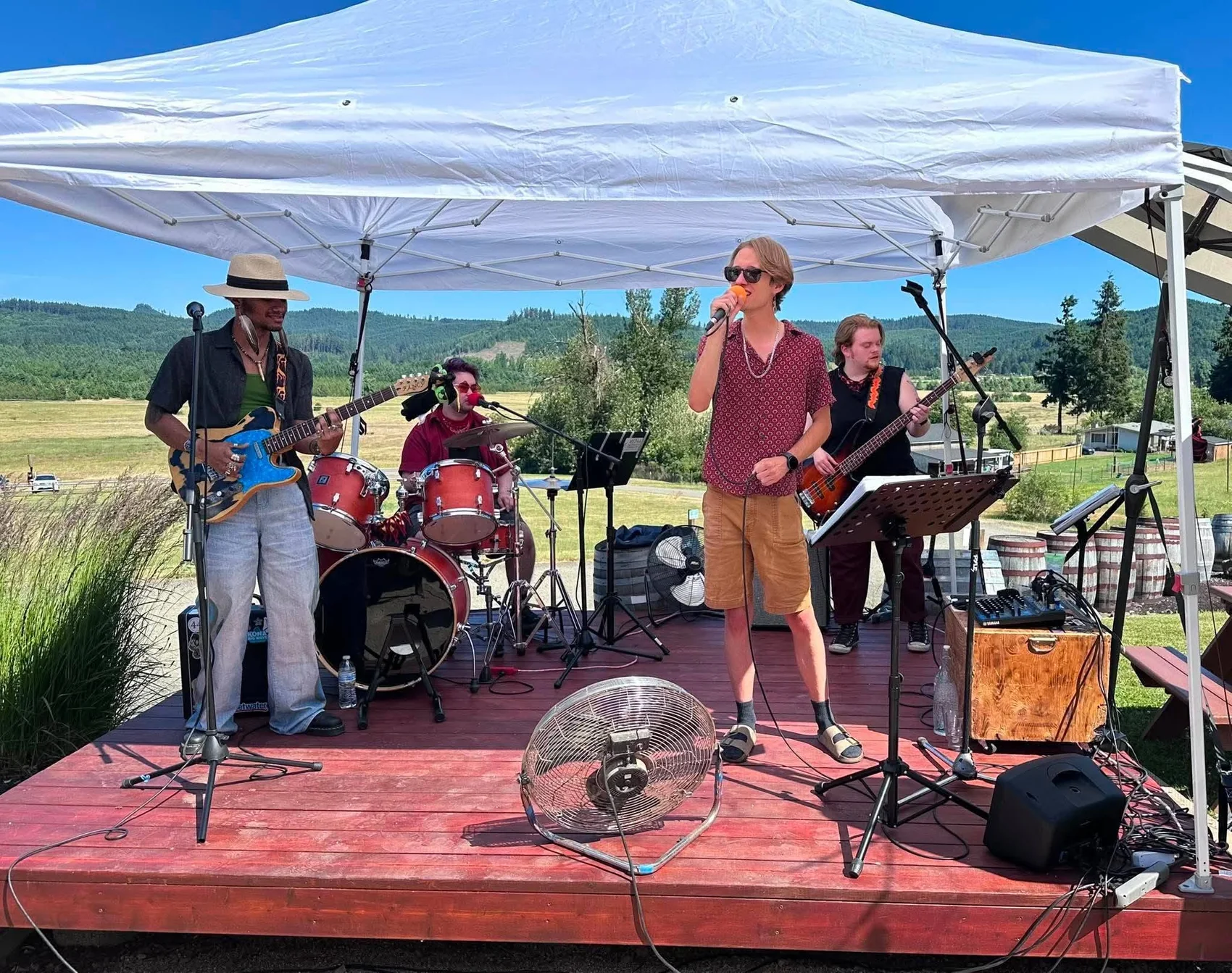 Born of Wildfires performing outdoors at Alesong