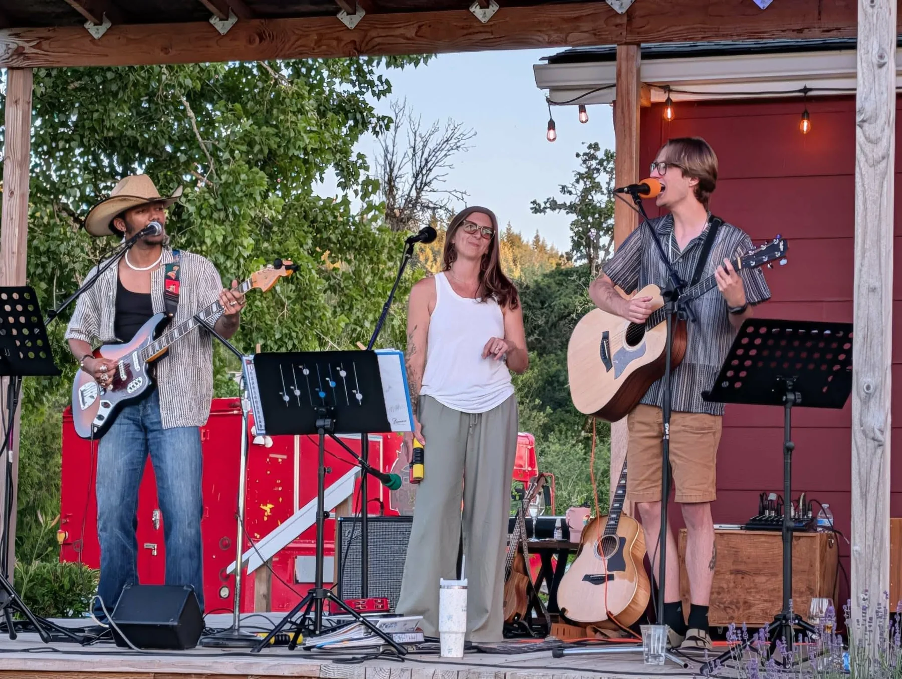 Tree House Trio performing together at Bennett