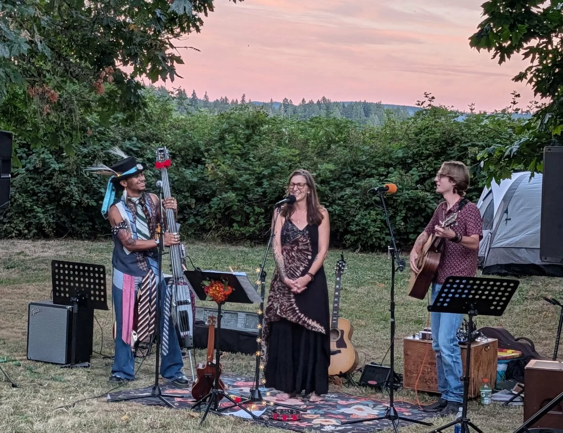 Tree House Trio performing at Oregon Country Fair